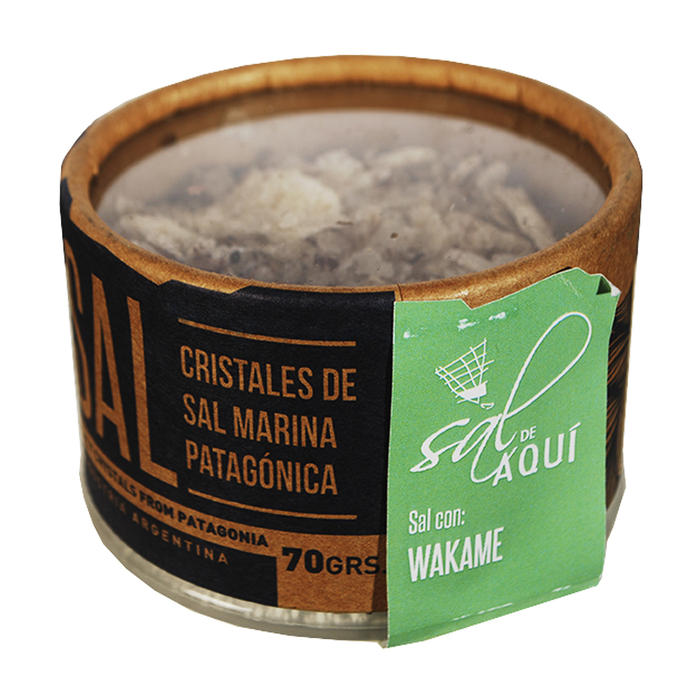 Sal de Aqui con Wakame x70grs - Cristales de Sal Marina
