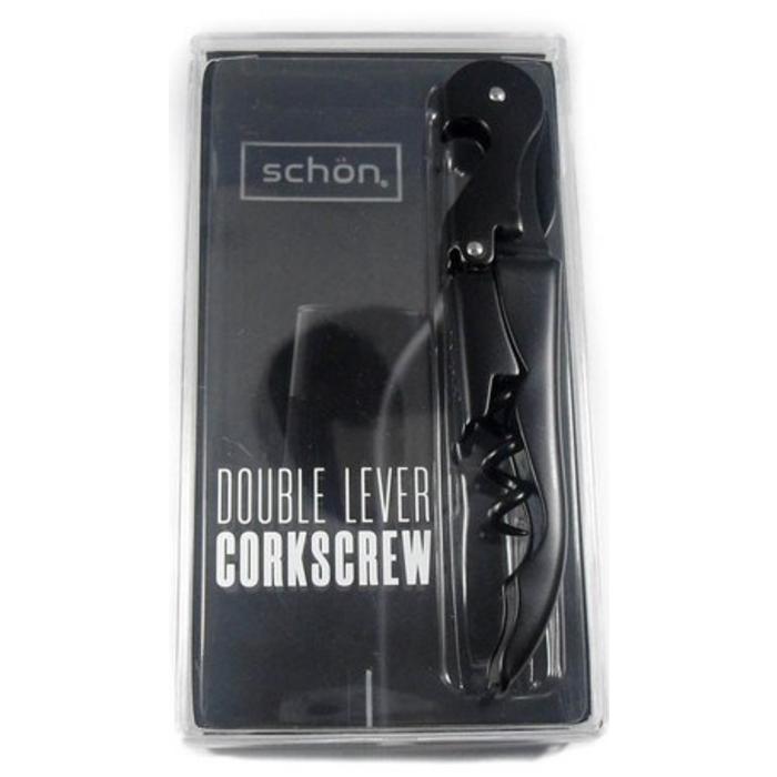 Sacacorchos Doble Impulso Schon en Estuche - Destapador 2 Tiempos