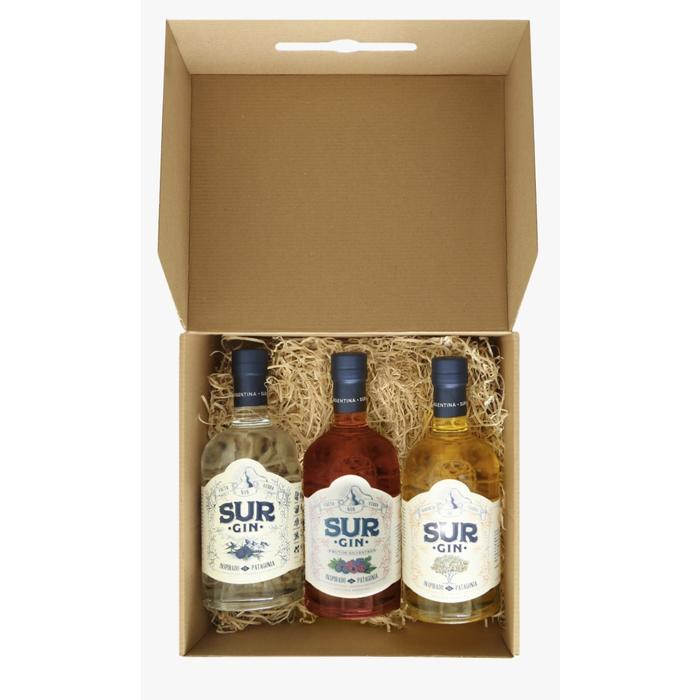 Sur Gin x750ml. Estuche Degustacion x3 Botellas - Inspirado en la Patagonia