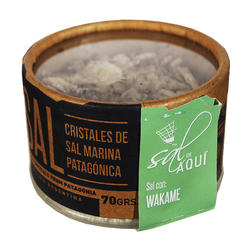 Sal de Aqui con Wakame x70grs - Cristales de Sal Marina